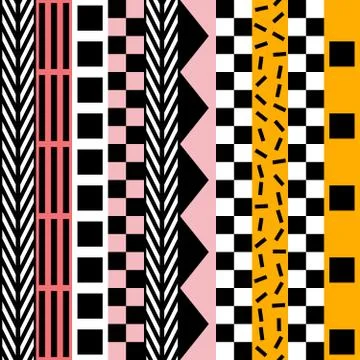 Retro color seamless pattern. Fancy abstract geometric art print. Ethnic hips Stock Illustration