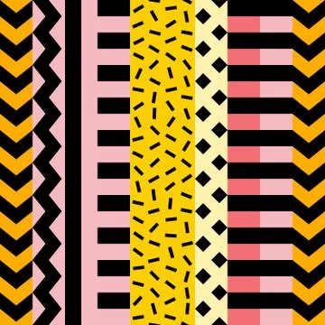 Retro color seamless pattern. Fancy abstract geometric art print. Ethnic hips Stock Illustration
