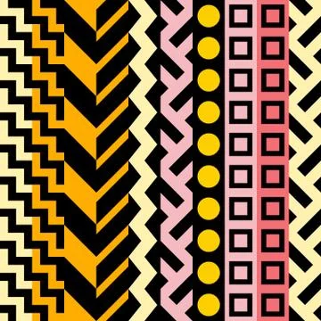 Retro color seamless pattern. Fancy abstract geometric art print. Ethnic hips Stock Illustration