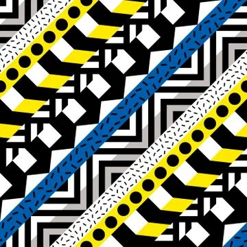 Retro color seamless pattern. Fancy abstract geometric art print. Ethnic hips Stock Illustration