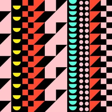 Retro color seamless pattern. Fancy abstract geometric art print. Ethnic hips Stock Illustration