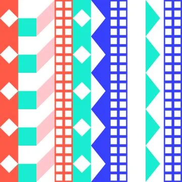 Retro color seamless pattern. Fancy abstract geometric art print. Ethnic hips Stock Illustration