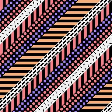 Retro color seamless pattern. Fancy abstract geometric art print. Ethnic hips Stock Illustration