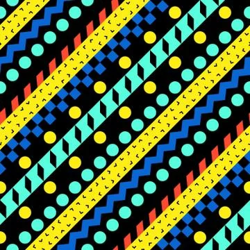 Retro color seamless pattern. Fancy abstract geometric art print. Ethnic hips Stock Illustration