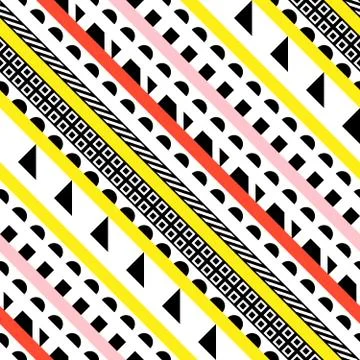 Retro color seamless pattern. Fancy abstract geometric art print. Ethnic hips Stock Illustration