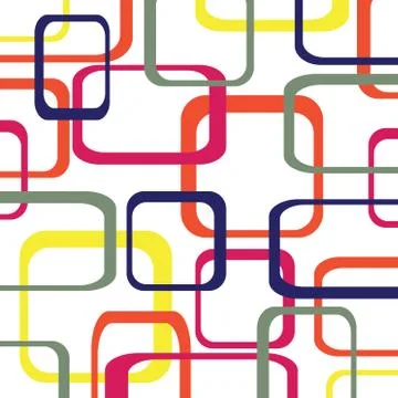 Retro color vector pattern background with squares - rounded. Stock Illustration