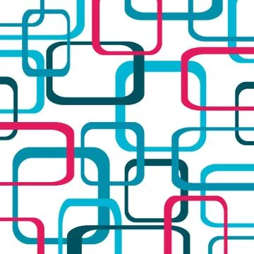 Retro color vector pattern background with squares - rounded. Illustrazione stock