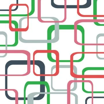 Retro color vector pattern background with squares - rounded. Stock Illustration