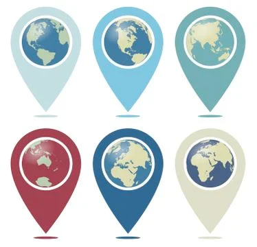 Retro Color World Pointer You are Here Stock Illustration