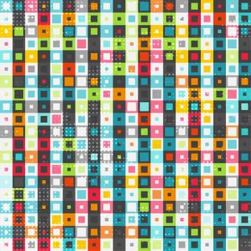 Retro colored squares seamless pattern Stock Illustration