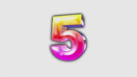 Retro Colorful 3d 10 Second Countdown on transparent alpha background Stock Footage 304160745