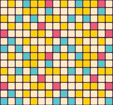 Retro Colorful Mosaic Pattern Background 70s Style Illustrazione stock