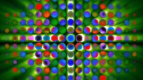 Retro colorful pixelated LED screen light grid glowing abstract background Stock Footage 344255744