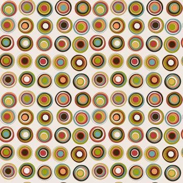 Retro colorful seamless pattern with circles Stock Illustration