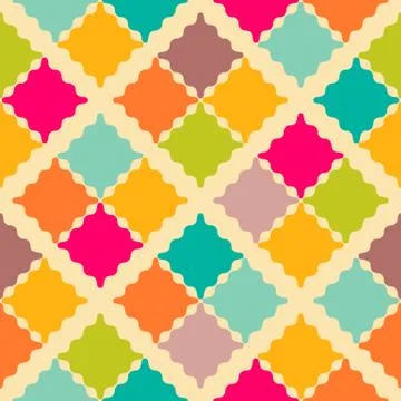 Retro colorful seamless pattern. Vector illustration Stock Illustration