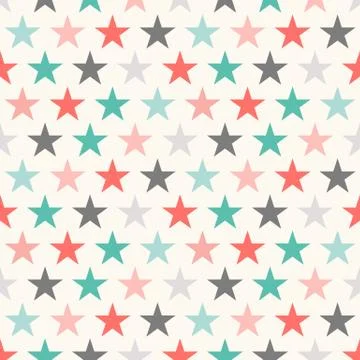 Retro colorful star seamless pattern. Vector illustration Illustrazione stock