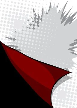 Retro comic background with turning paper corner. Rays and halftone dots, car Stock Illustration