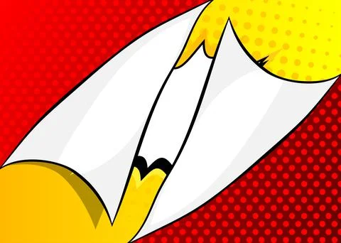 Retro comic background with turning paper corner. Rays and halftone dots, car Stock Illustration