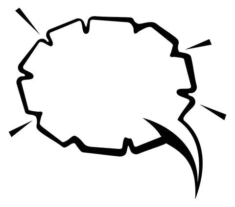 Retro comic balloon. Blank speech bubble template Stock Illustration