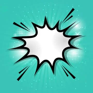 Retro comic empty speech bubbles on green background Stockillustratie