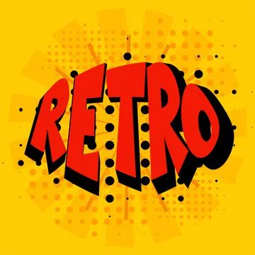 Retro Comic lettering Vector cartoon illustration in retro pop art style on h Stock Illustration