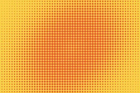 Retro comic orange background raster gradient halftone, stock vector illustra Stock Illustration