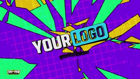 Retro Comic Shatter Logo Reveal After Effects stock