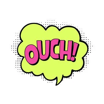 Retro comic speech bubble ouch! Illustrazione stock