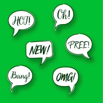 Retro comic speech bubbles collection Stock-Illustration