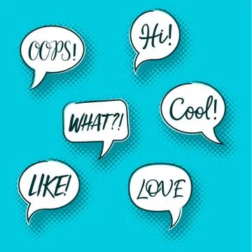 Retro comic speech bubbles pop art Illustrazione stock
