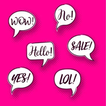 Retro comic speech bubbles set Illustrazione stock