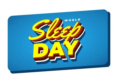 Retro comic style banner reading world sleep day with bold yellow and red 3.. イラスト素材