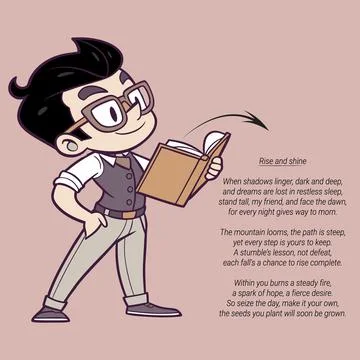 Retro Comic Style Character with Story Text and Speech Bubble Stock Illustration