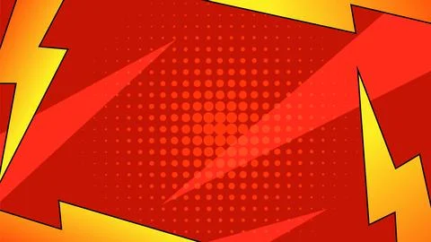 Retro Comic Style Lightning Sign Border Stock Illustration