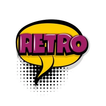 Retro comic text white background Stock Illustration
