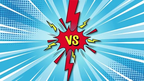 Retro Comic Versus VS Blue Background Stock Footage 250959412