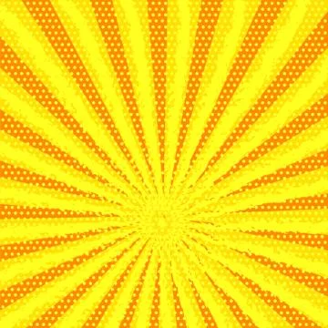 Retro comic yellow background with strips and dots pop art retro style as rai Stock Illustration