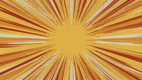 Retro comic zoom burst background with halftone dots and radial lines Stock Footage 307611249