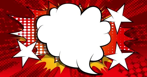 Retro comics pop art blank speech bubble animation Stock Footage 312814443