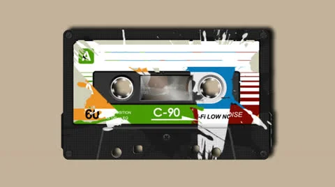Retro Compact Cassette. Alpha matte Stock Footage 23021984