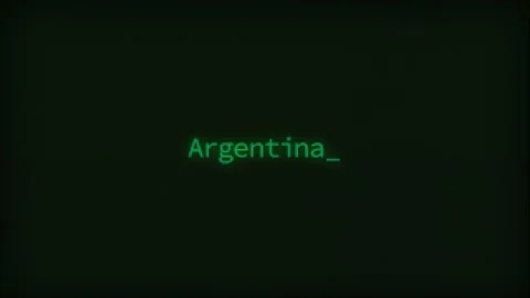 Retro Computer Coding Text Animation Typing Argentina, CRT Monitor Style Stock Footage 230167537