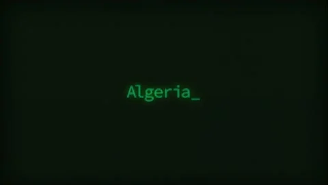 Retro Computer Coding Text Animation Typing Algeria, CRT Monitor Style Stock Footage 230167554
