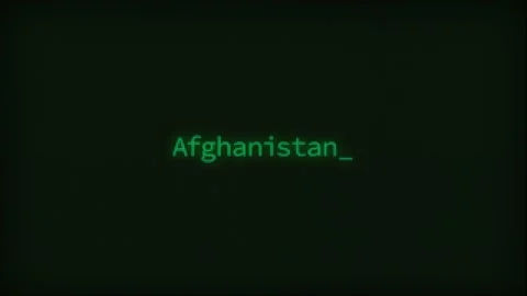 Retro Computer Coding Text Animation Typing Afghanistan, CRT Monitor Style Stock Footage 230288713