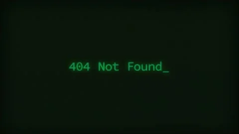 Retro Computer Coding Text Animation Typing 404 Not Found, CRT Monitor Style Stock Footage 230289172