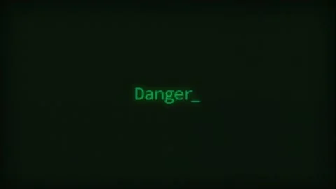 Retro Computer Coding Text Animation Typing Danger, CRT Monitor Style Stock Footage 230471843
