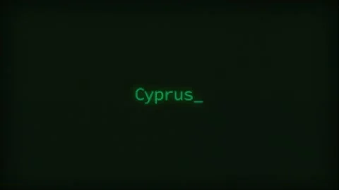 Retro Computer Coding Text Animation Typing Cyprus, CRT Monitor Style Stock Footage 230472827
