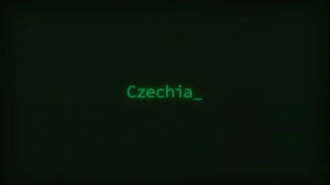 Retro Computer Coding Text Animation Typing Czechia, CRT Monitor Style Stock Footage 230473084