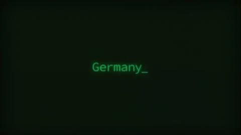 Retro Computer Coding Text Animation Typing Germany, CRT Monitor Style Stock Footage 230724948