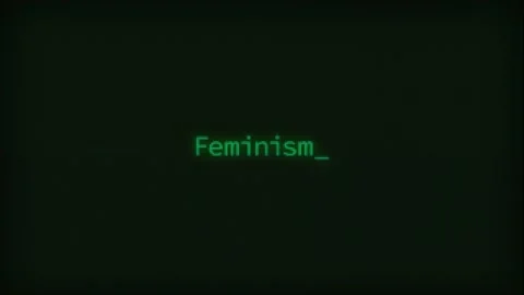Retro Computer Coding Text Animation Typing Feminism, CRT Monitor Style Stock Footage 230925972