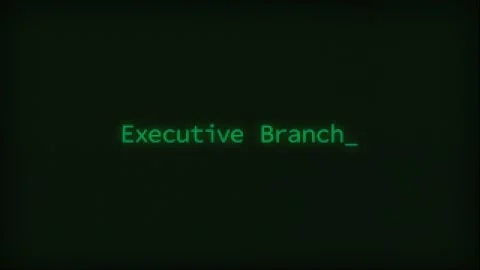 Retro Computer Coding Text Animation Typing Executive Branch, CRT Monitor Sty Stock Footage 230926016